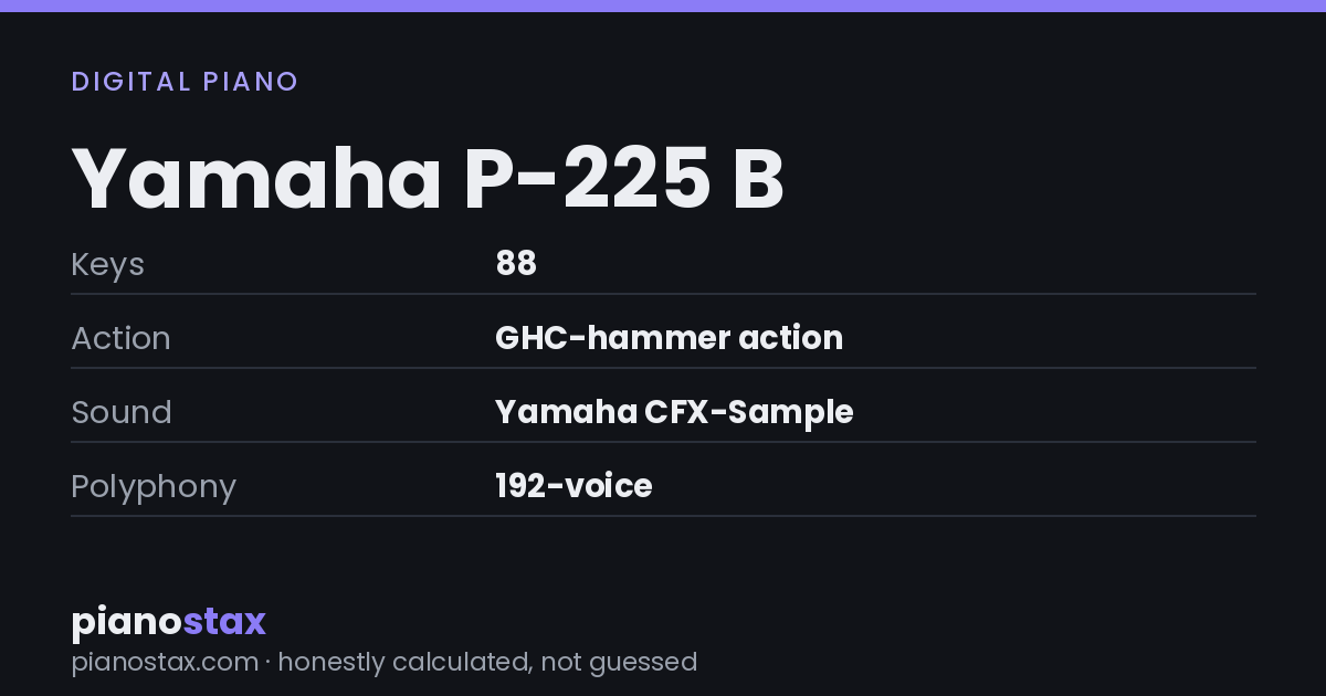 Yamaha P-225 B – key specs at a glance