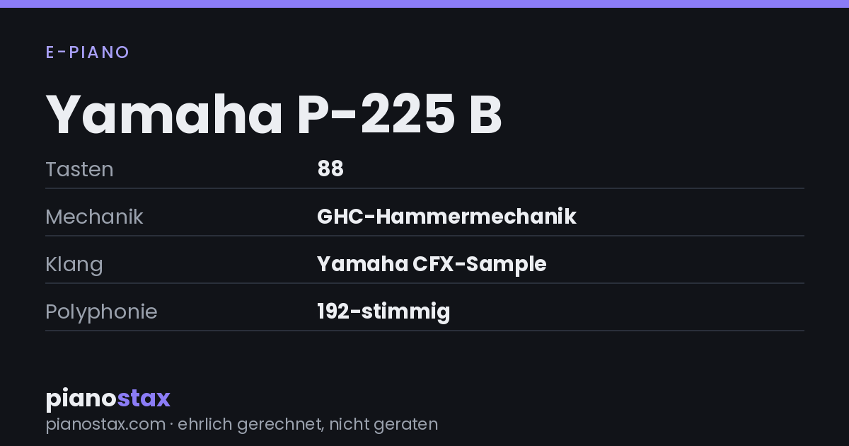 Yamaha P-225 B – technische Daten im Überblick