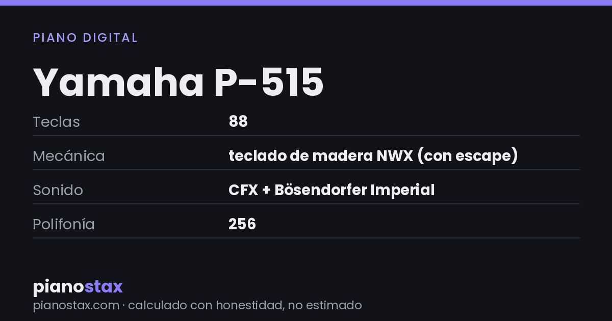 Yamaha P-515 – datos técnicos de un vistazo