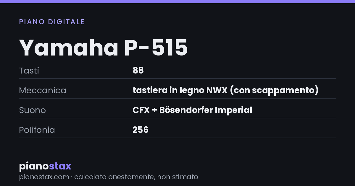 Yamaha P-515 – dati tecnici in sintesi