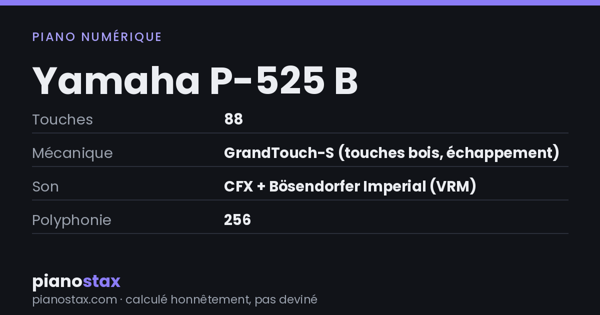 Yamaha P-525 B – caractéristiques en un coup d’œil