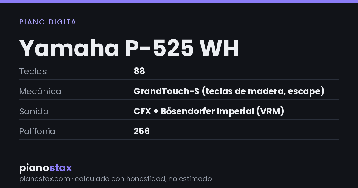 Yamaha P-525 WH – datos técnicos de un vistazo