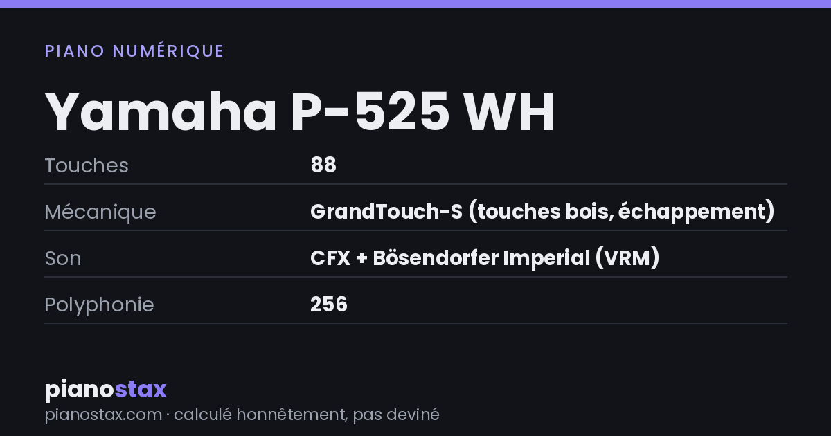 Yamaha P-525 WH – caractéristiques en un coup d’œil
