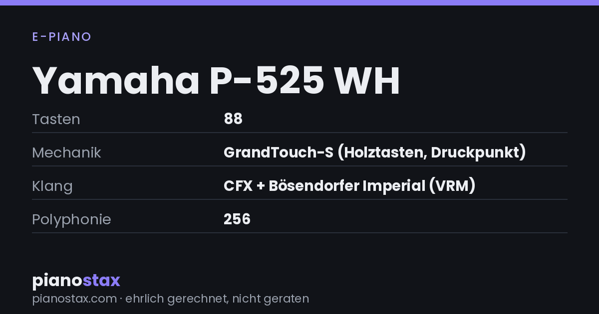 Yamaha P-525 WH – technische Daten im Überblick