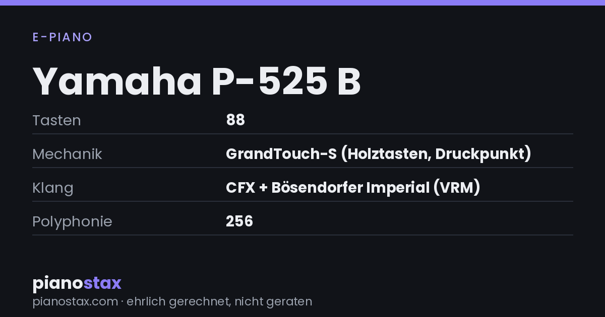 Yamaha P-525 B – technische Daten im Überblick