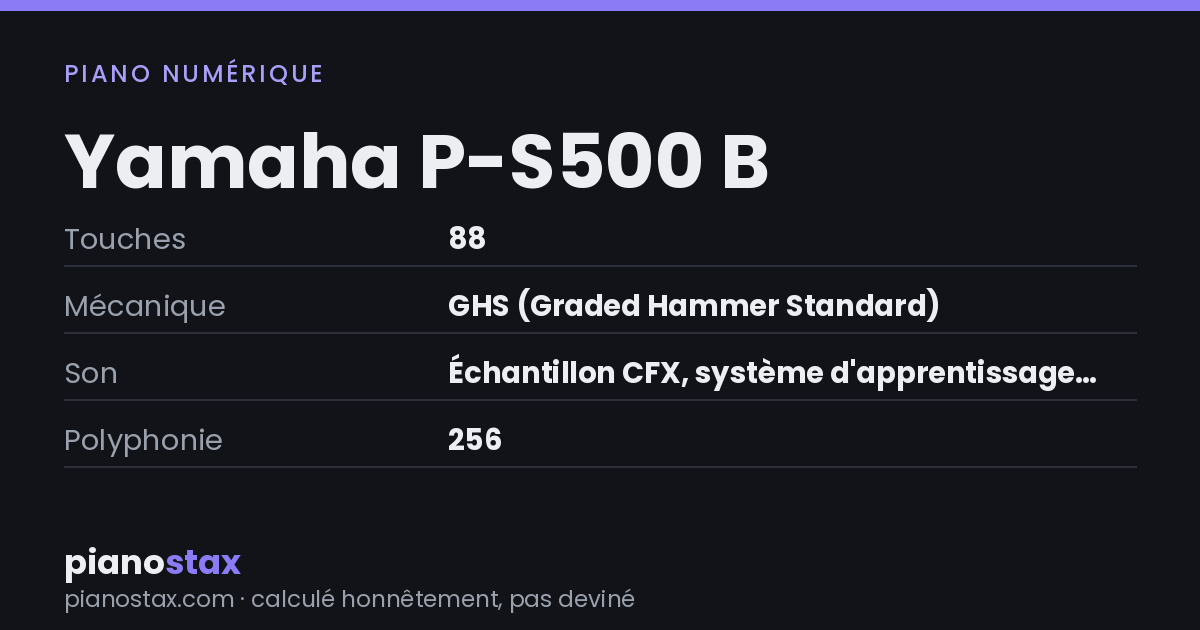 Yamaha P-S500 B – caractéristiques en un coup d’œil
