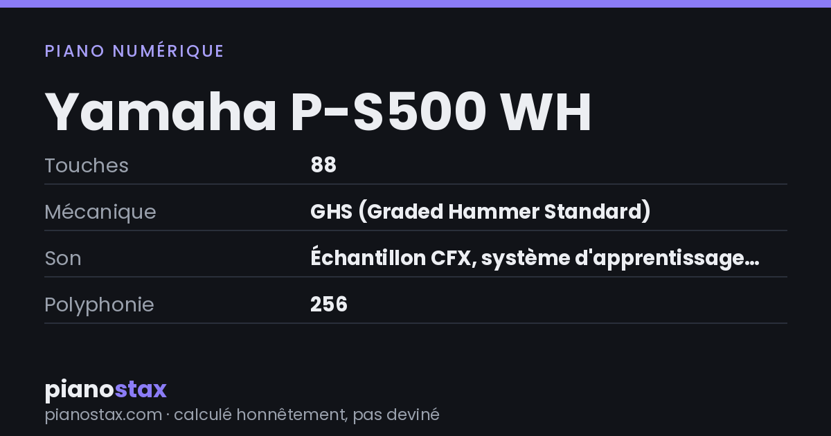 Yamaha P-S500 WH – caractéristiques en un coup d’œil