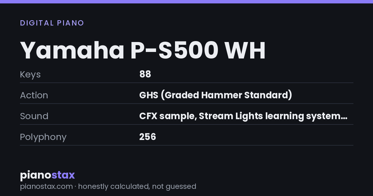 Yamaha P-S500 WH – key specs at a glance