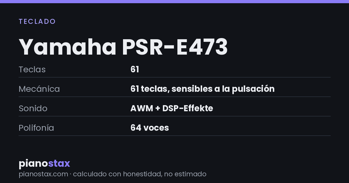 Yamaha PSR-E473 – datos técnicos de un vistazo