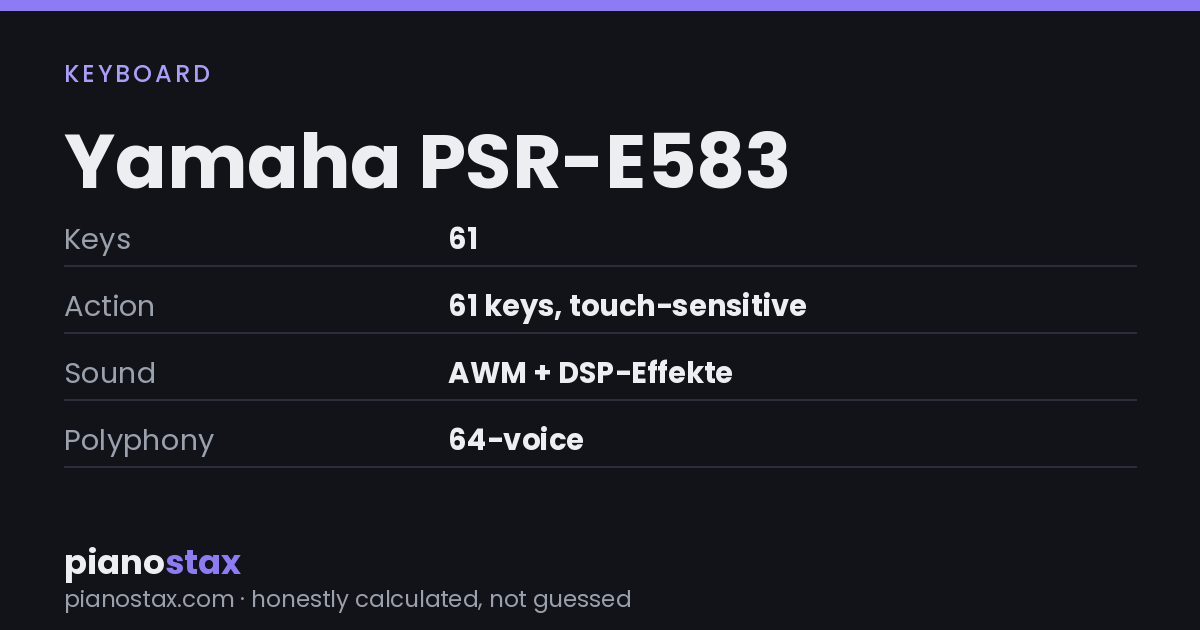 Yamaha PSR-E583 – key specs at a glance