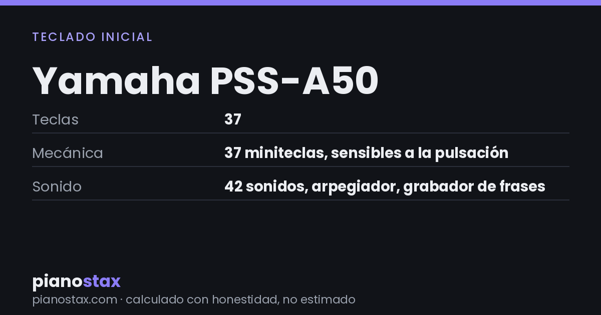 Yamaha PSS-A50 – datos técnicos de un vistazo