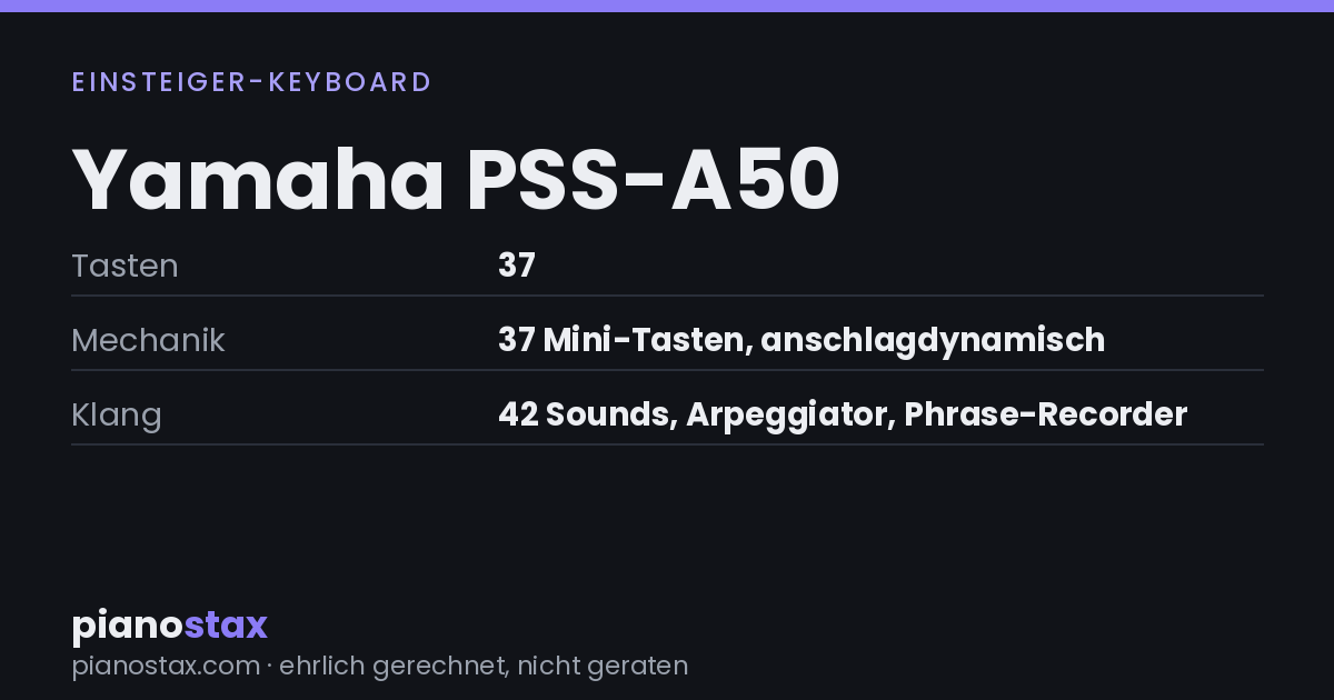 Yamaha PSS-A50 – technische Daten im Überblick