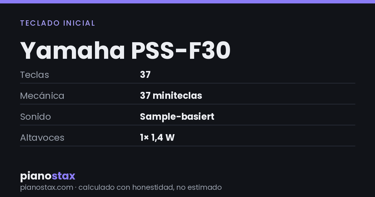 Yamaha PSS-F30 – datos técnicos de un vistazo