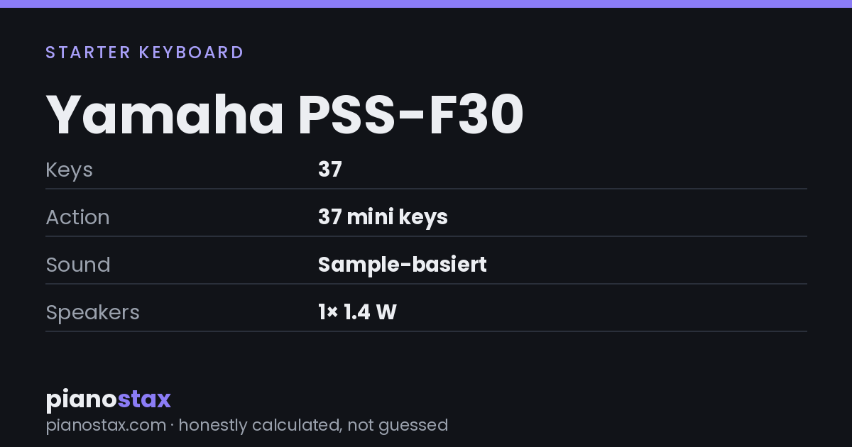 Yamaha PSS-F30 – key specs at a glance