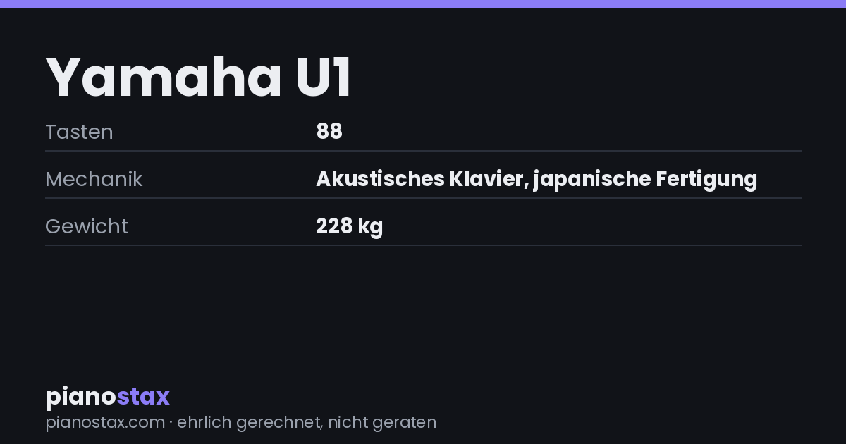 Yamaha U1 – technische Daten im Überblick