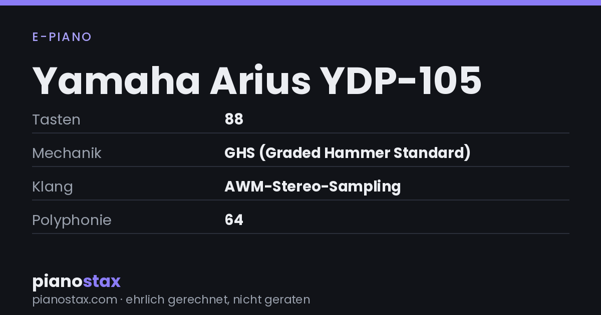 Yamaha Arius YDP-105 – technische Daten im Überblick