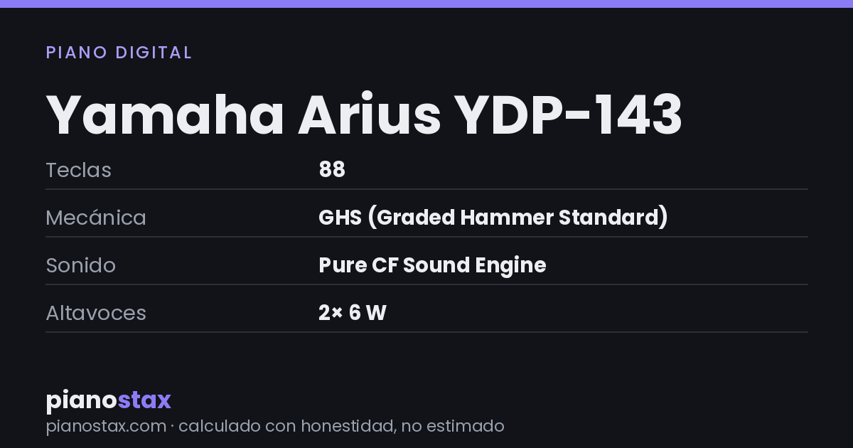 Yamaha Arius YDP-143 – datos técnicos de un vistazo