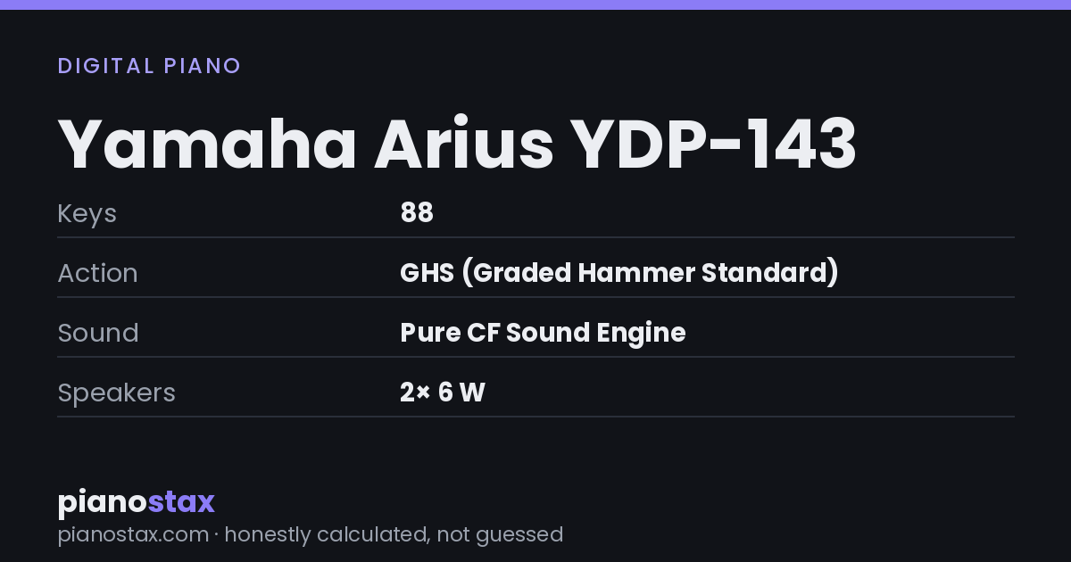 Yamaha Arius YDP-143 – key specs at a glance