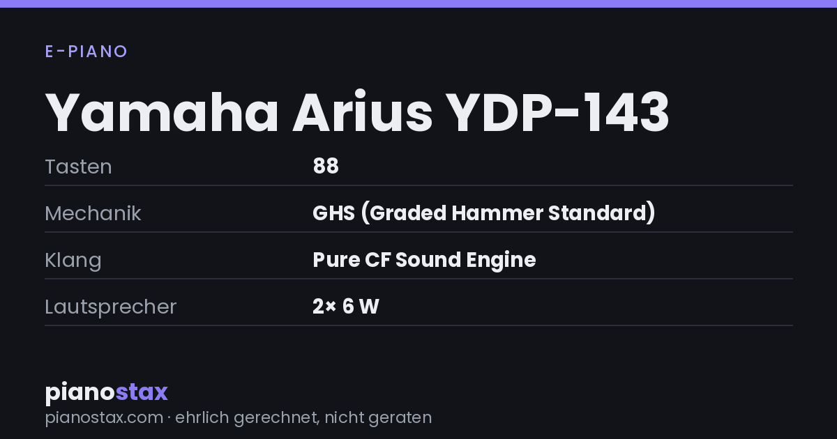Yamaha Arius YDP-143 – technische Daten im Überblick