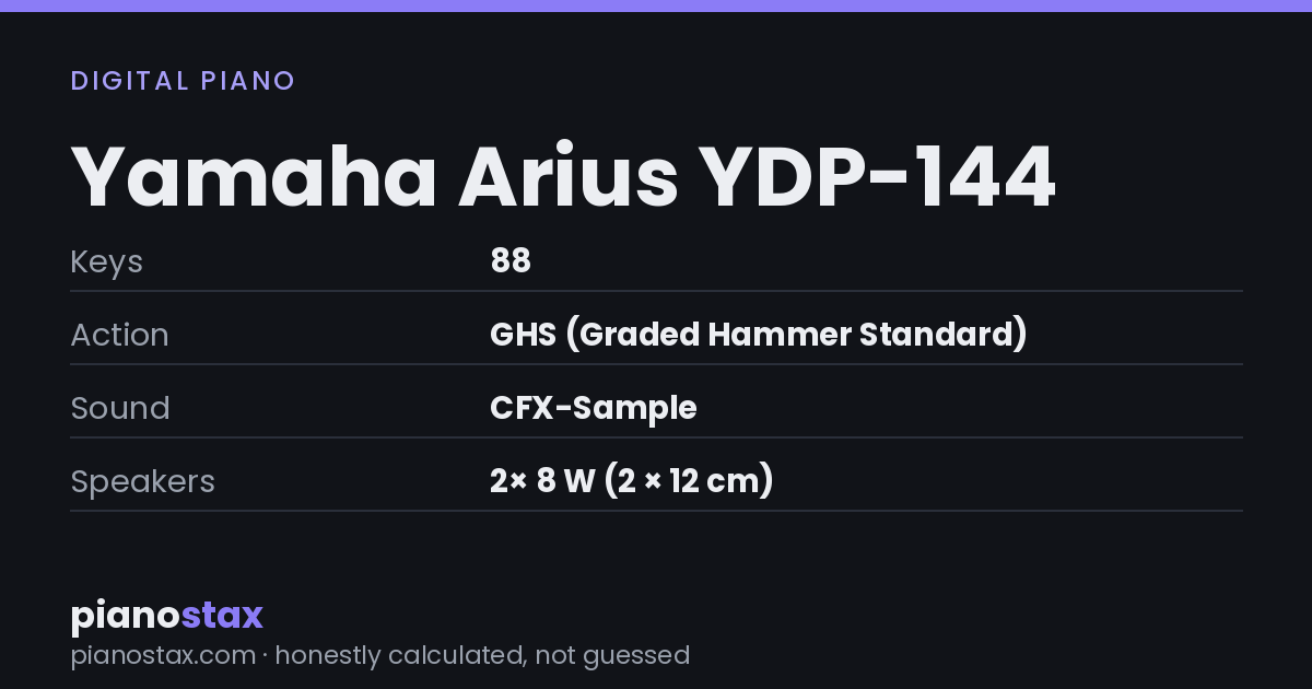 Yamaha Arius YDP-144 – key specs at a glance