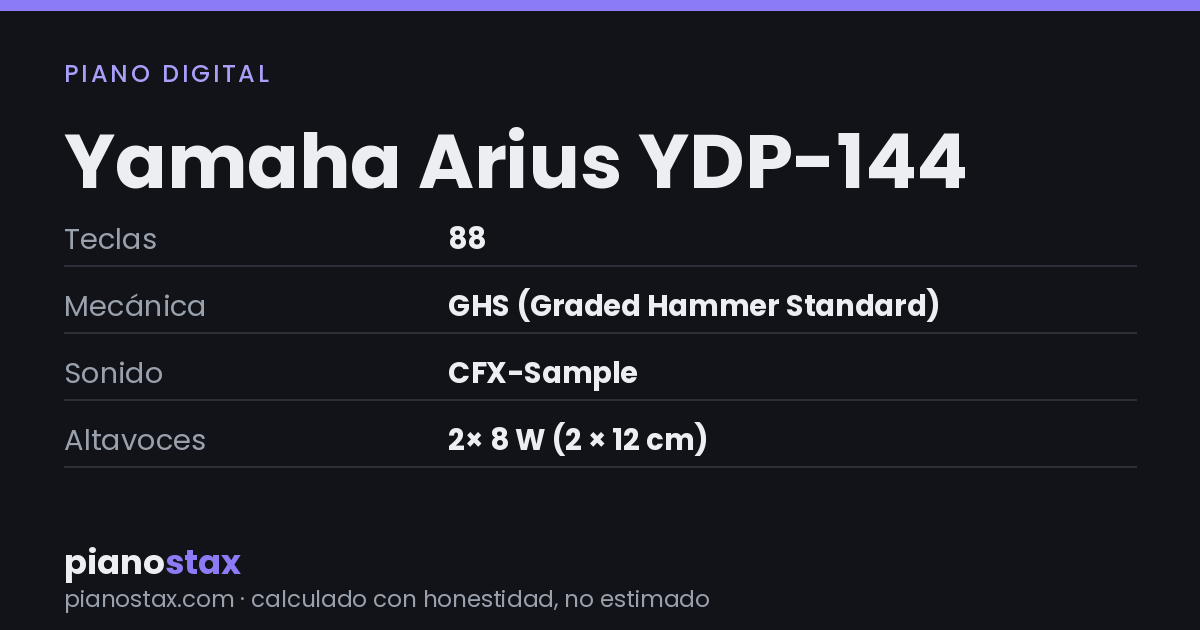 Yamaha Arius YDP-144 – datos técnicos de un vistazo