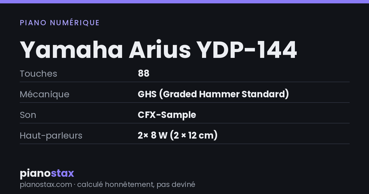 Yamaha Arius YDP-144 – caractéristiques en un coup d’œil