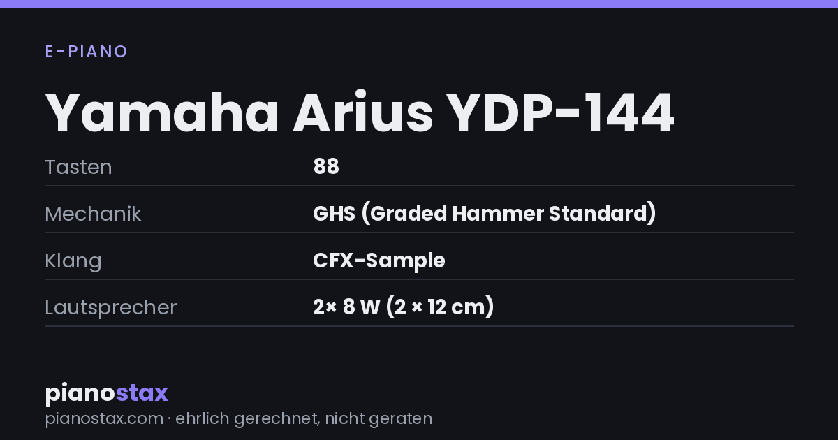Yamaha Arius YDP-144 – technische Daten im Überblick