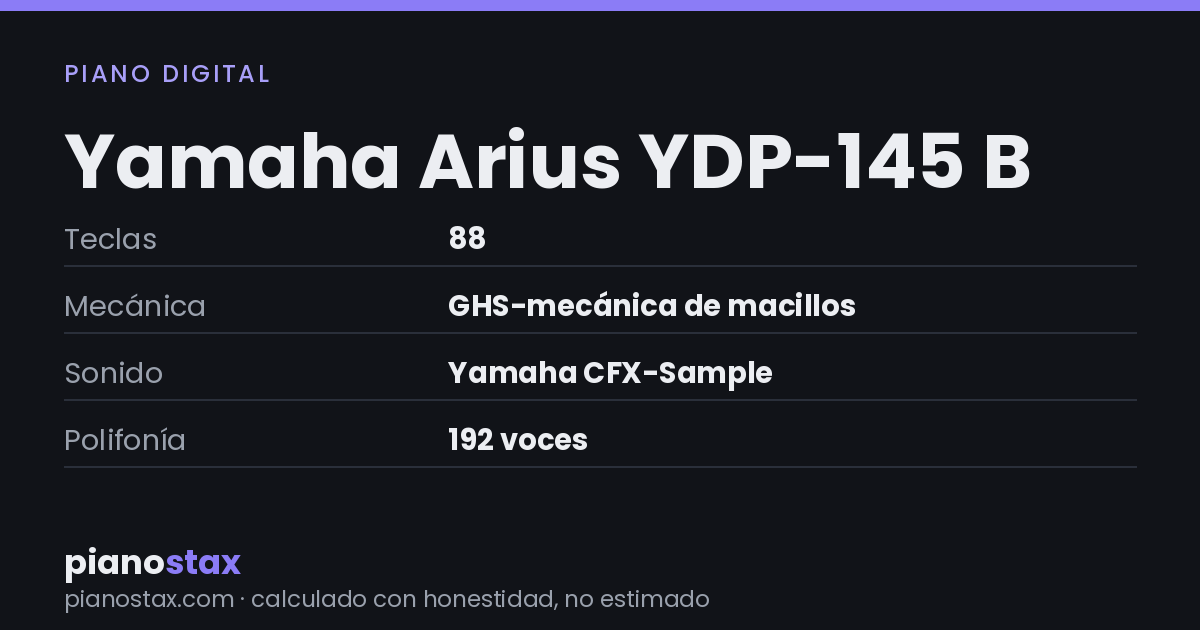 Yamaha Arius YDP-145 B – datos técnicos de un vistazo