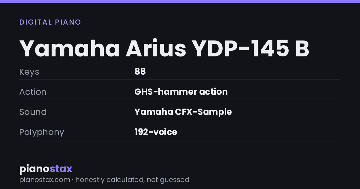 Yamaha Arius YDP-145 B – key specs at a glance