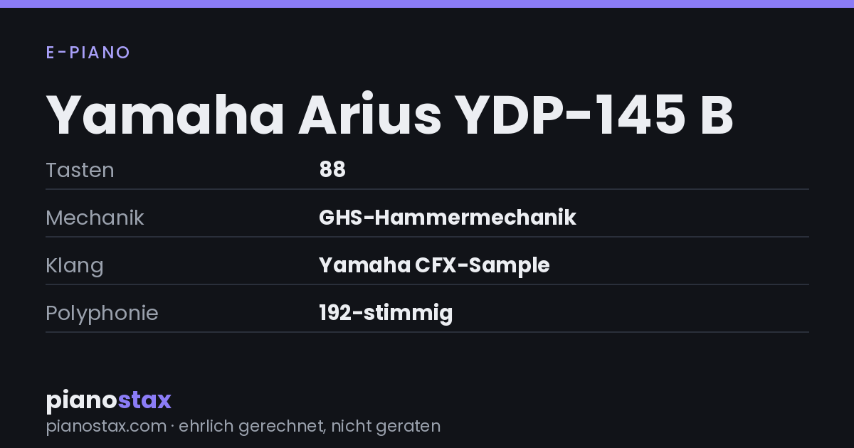 Yamaha Arius YDP-145 B – technische Daten im Überblick