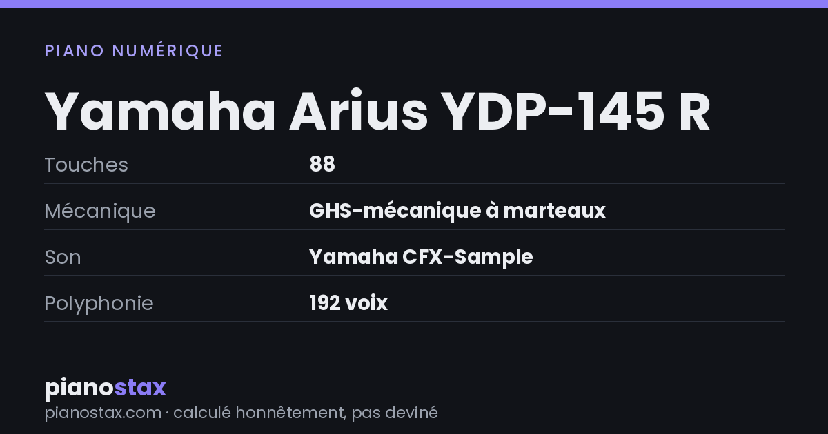 Yamaha Arius YDP-145 R – caractéristiques en un coup d’œil