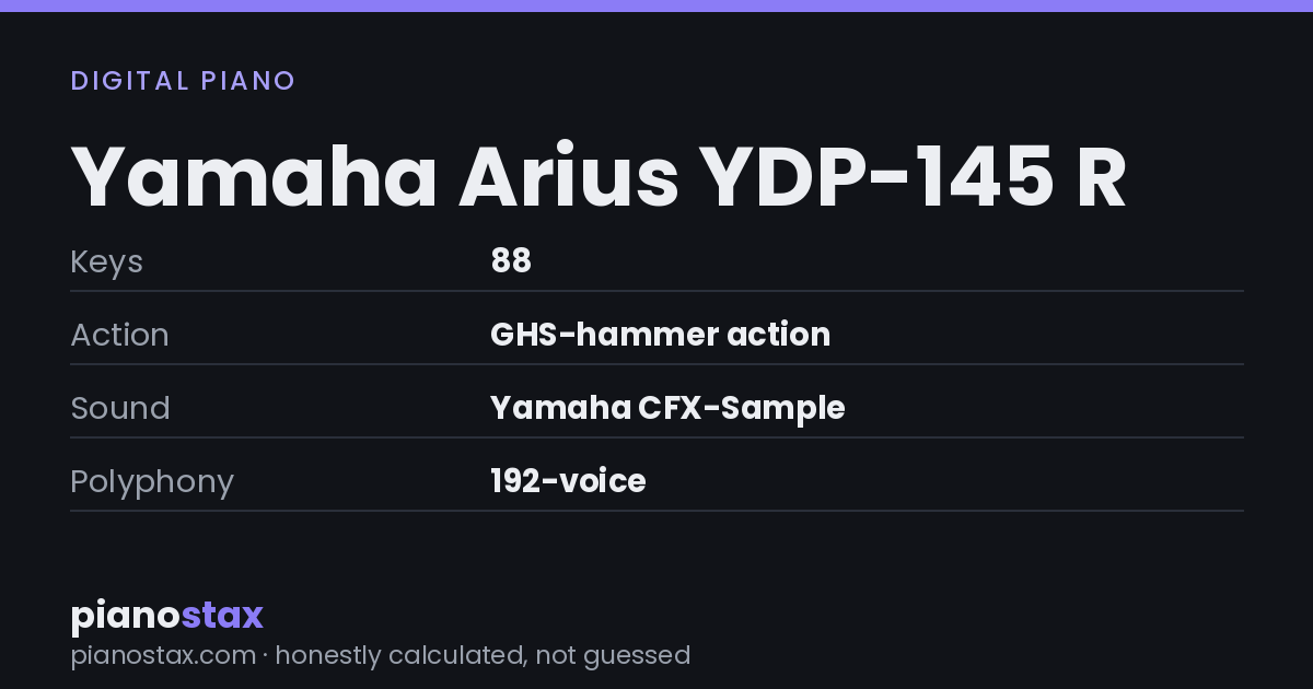 Yamaha Arius YDP-145 R – key specs at a glance