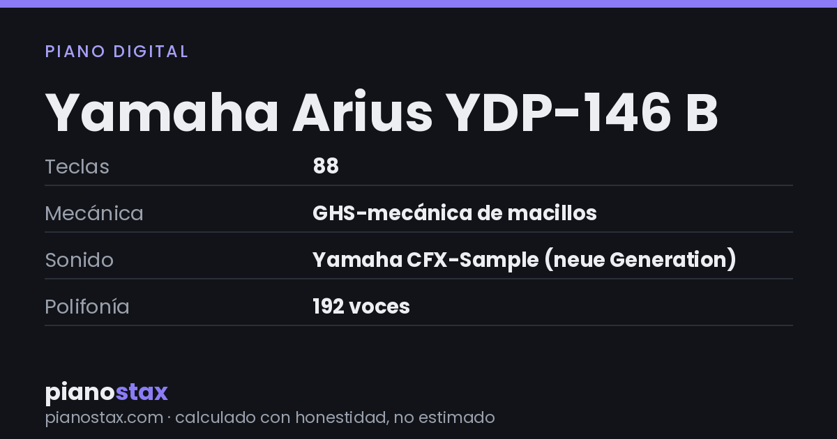 Yamaha Arius YDP-146 B – datos técnicos de un vistazo