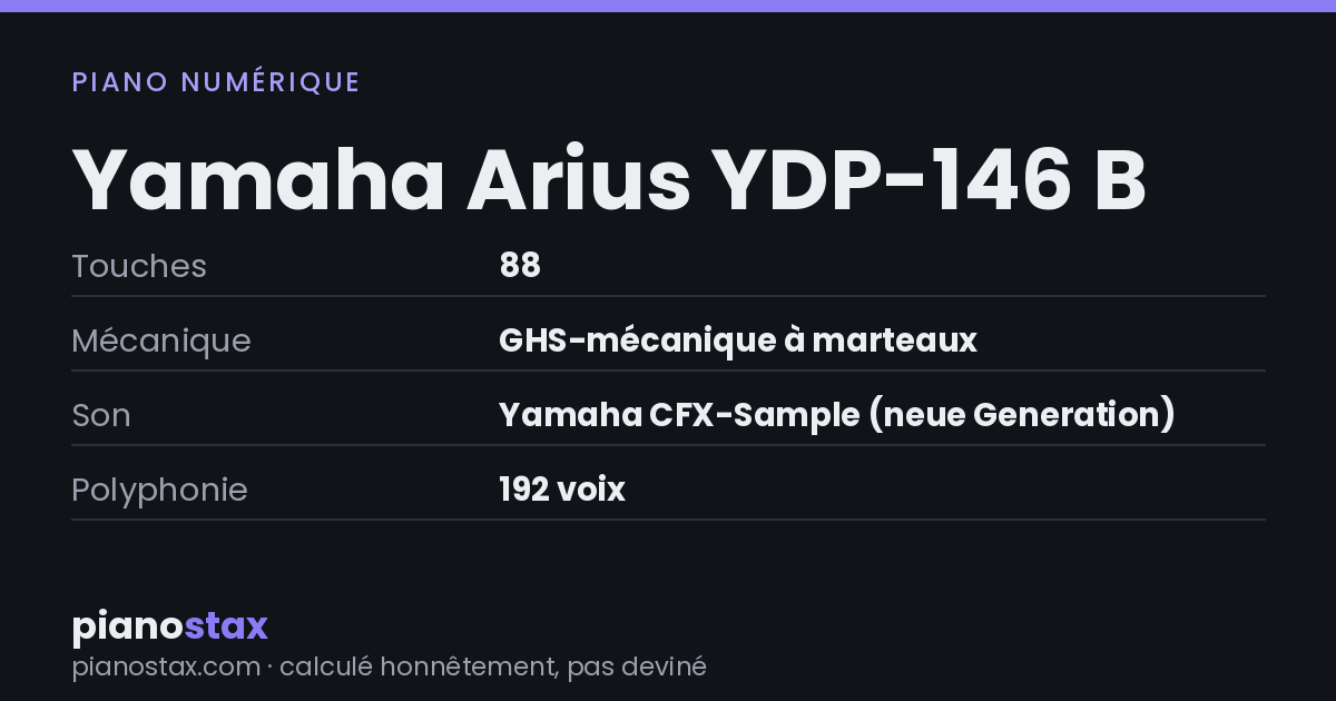 Yamaha Arius YDP-146 B – caractéristiques en un coup d’œil
