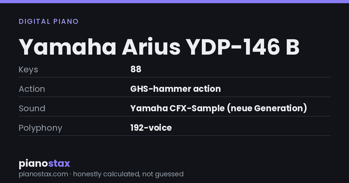 Yamaha Arius YDP-146 B – key specs at a glance