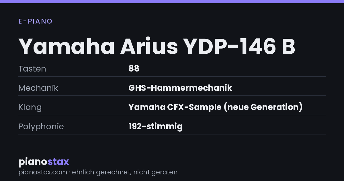 Yamaha Arius YDP-146 B – technische Daten im Überblick
