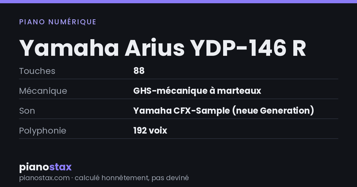 Yamaha Arius YDP-146 R – caractéristiques en un coup d’œil