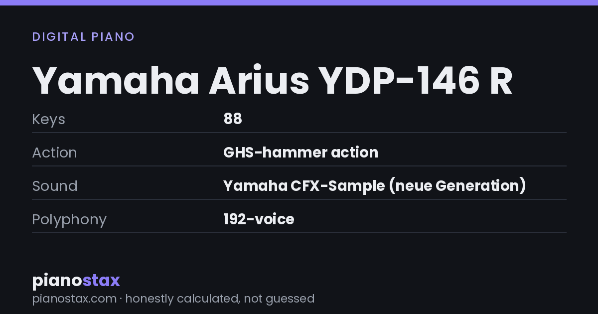 Yamaha Arius YDP-146 R – key specs at a glance