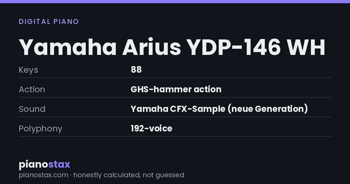 Yamaha Arius YDP-146 WH – key specs at a glance