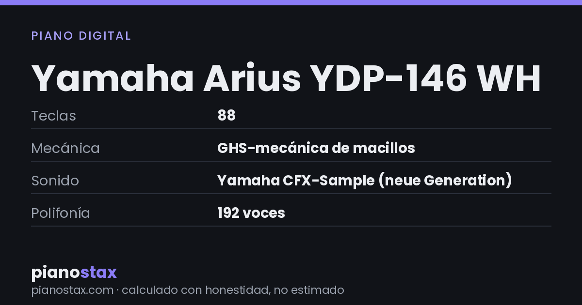 Yamaha Arius YDP-146 WH – datos técnicos de un vistazo