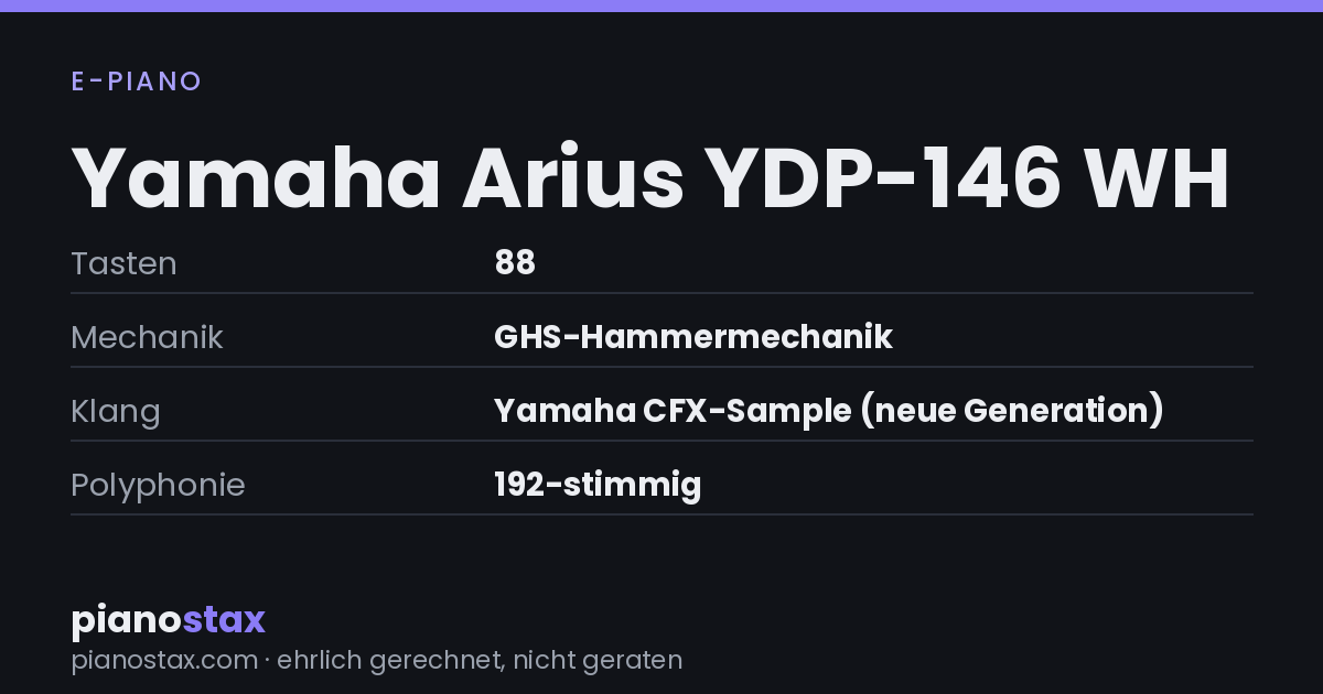 Yamaha Arius YDP-146 WH – technische Daten im Überblick