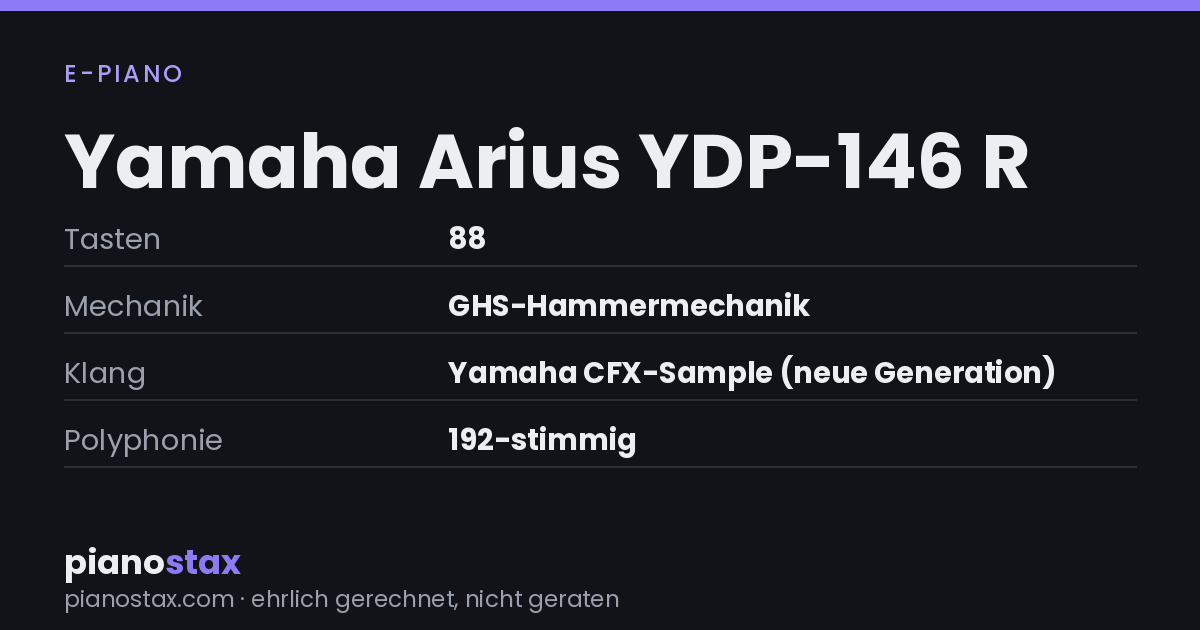 Yamaha Arius YDP-146 R – technische Daten im Überblick