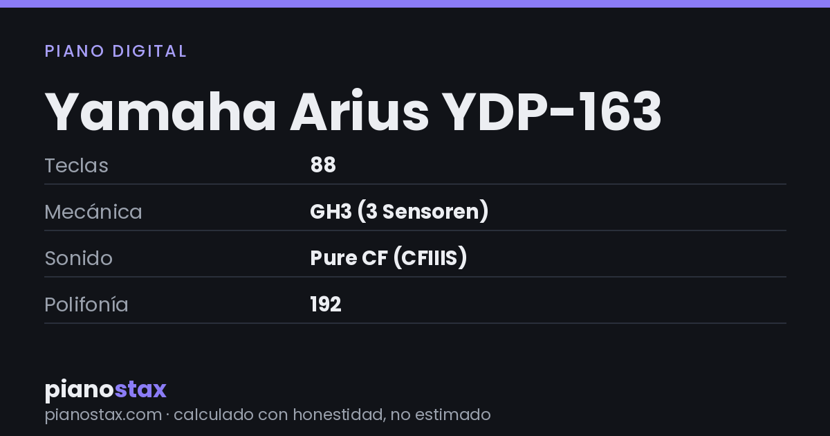 Yamaha Arius YDP-163 – datos técnicos de un vistazo
