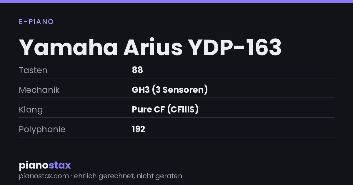 Yamaha Arius YDP-163 – technische Daten im Überblick