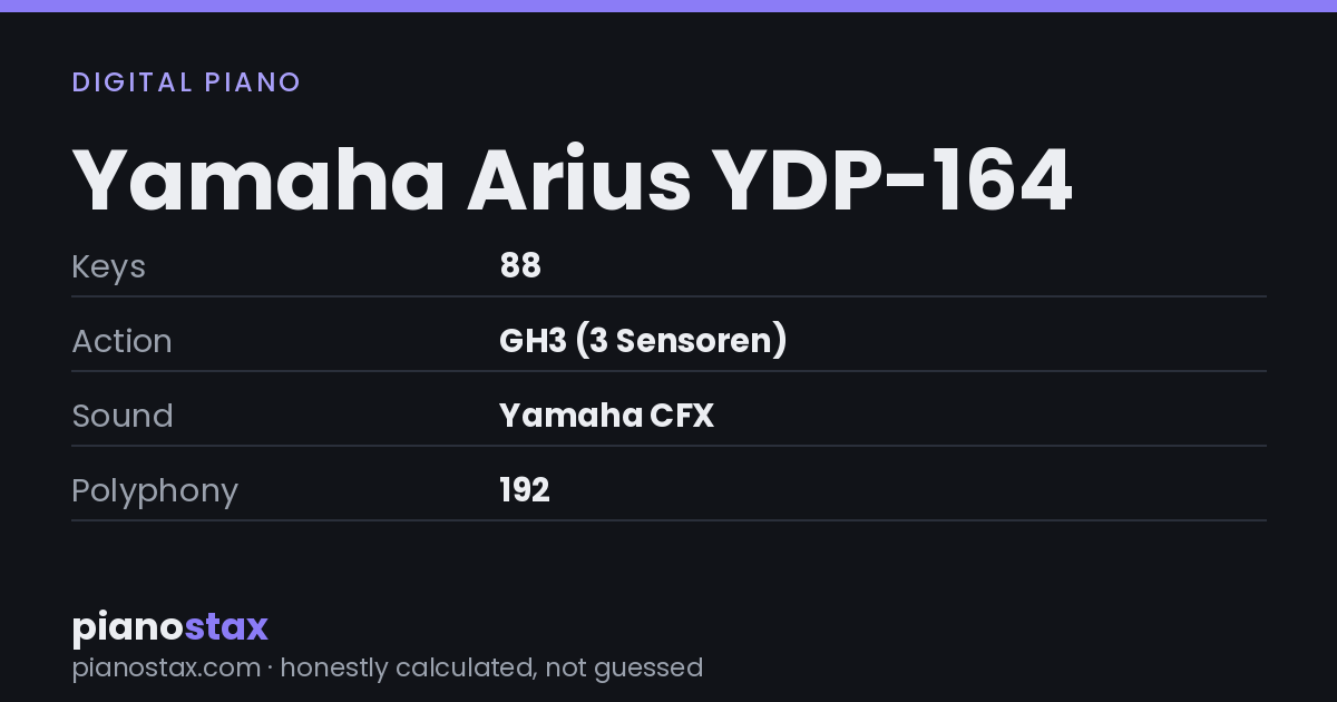 Yamaha Arius YDP-164 – key specs at a glance