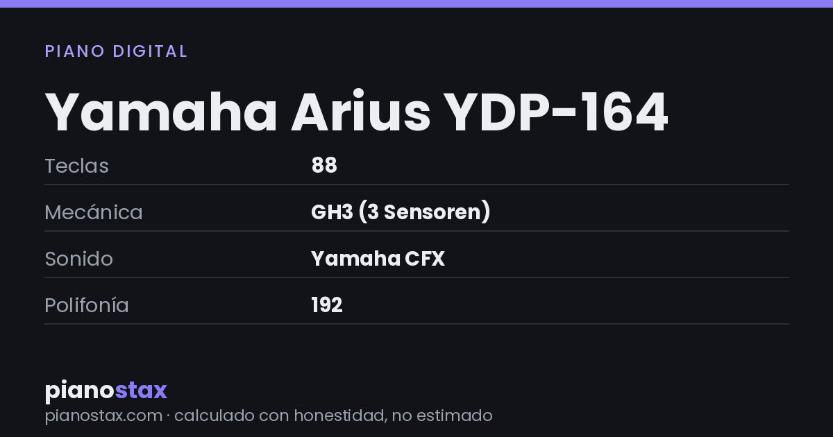 Yamaha Arius YDP-164 – datos técnicos de un vistazo