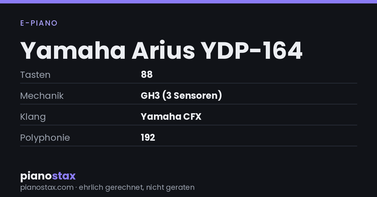 Yamaha Arius YDP-164 – technische Daten im Überblick