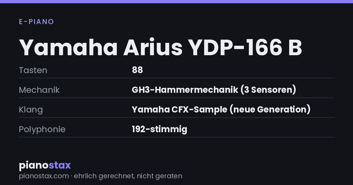 Yamaha Arius YDP-166 B – technische Daten im Überblick