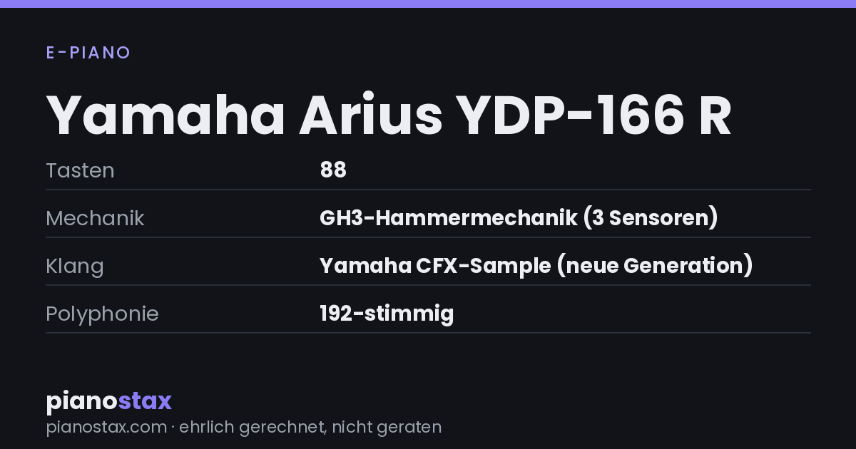 Yamaha Arius YDP-166 R – technische Daten im Überblick