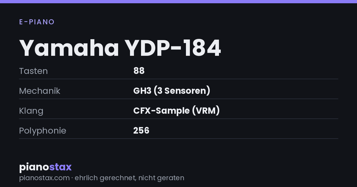 Yamaha YDP-184 – technische Daten im Überblick